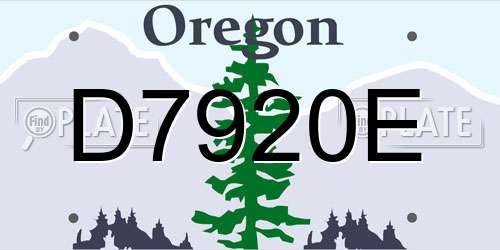 D7920E Oregon License Plate