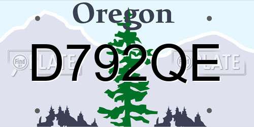 D792QE Oregon License Plate