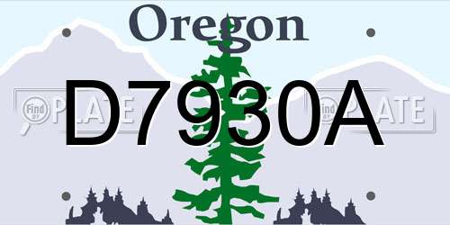 D7930A Oregon License Plate