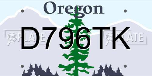 D796TK Oregon License Plate