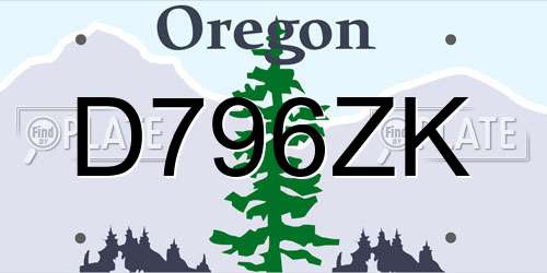 D796ZK Oregon License Plate