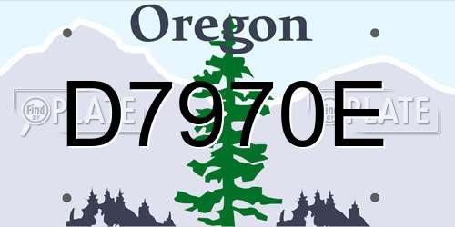 D7970E Oregon License Plate