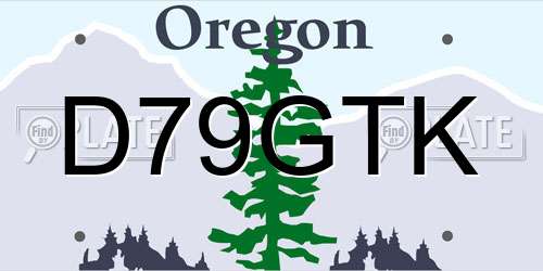 D79GTK Oregon License Plate