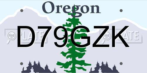 D79GZK Oregon License Plate