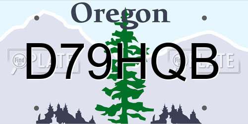 D79HQB Oregon License Plate