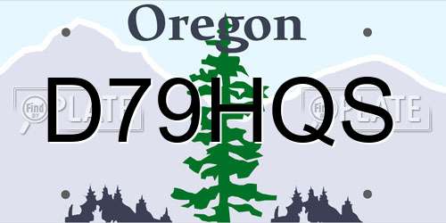D79HQS Oregon License Plate
