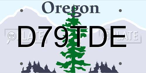 D79TDE Oregon License Plate