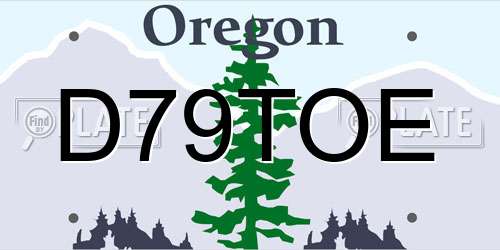 D79TOE Oregon License Plate