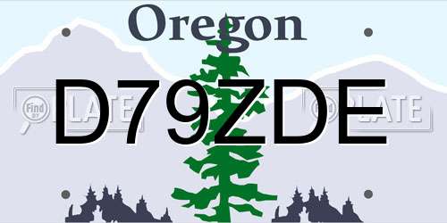 D79ZDE Oregon License Plate