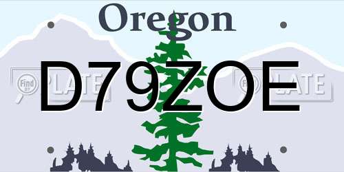 D79ZOE Oregon License Plate
