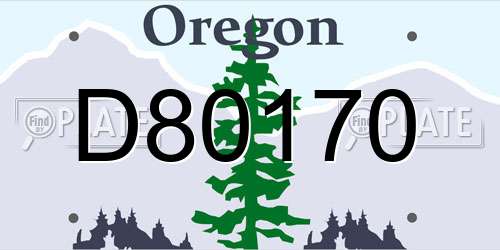 D80170 Oregon License Plate