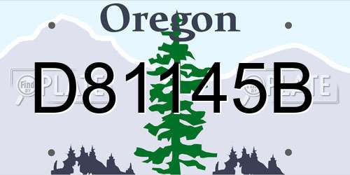 D81145B Oregon License Plate