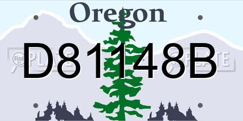 D81148B Oregon License Plate