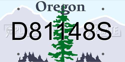 D81148S Oregon License Plate