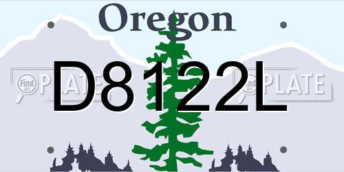 D8122L Oregon License Plate