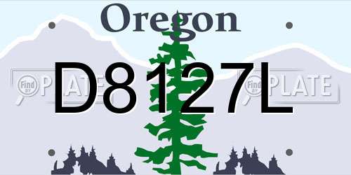 D8127L Oregon License Plate