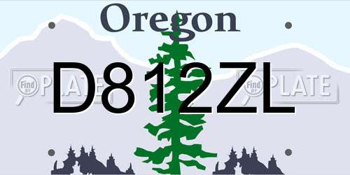 D812ZL Oregon License Plate