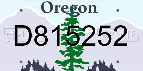 D815252 Oregon License Plate