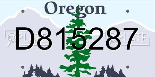 D815287 Oregon License Plate