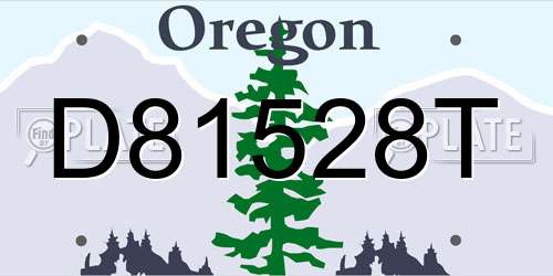 D81528T Oregon License Plate