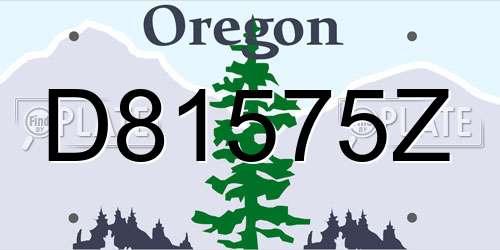 D81575Z Oregon License Plate