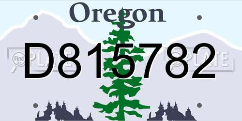 D815782 Oregon License Plate