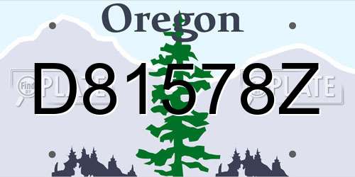 D81578Z Oregon License Plate