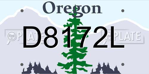 D8172L Oregon License Plate