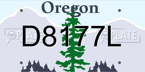 D8177L Oregon License Plate
