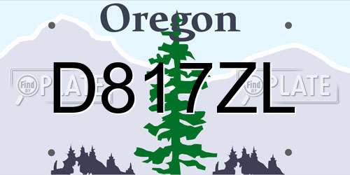 D817ZL Oregon License Plate