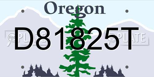 D81825T Oregon License Plate