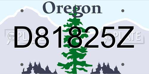D81825Z Oregon License Plate