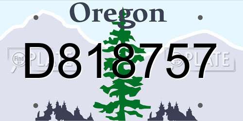 D818757 Oregon License Plate