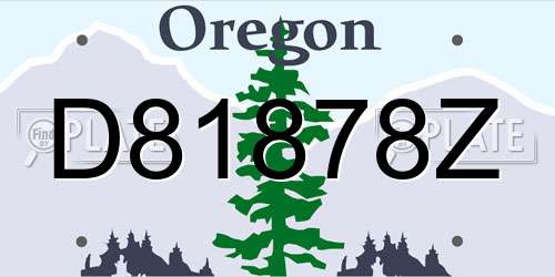 D81878Z Oregon License Plate