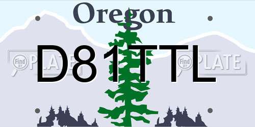 D81TTL Oregon License Plate