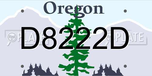 D8222D Oregon License Plate