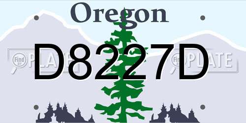 D8227D Oregon License Plate