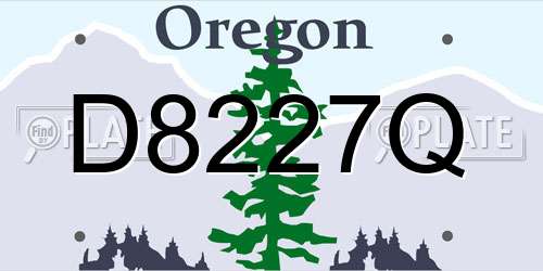 D8227Q Oregon License Plate