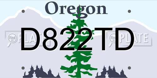 D822TD Oregon License Plate