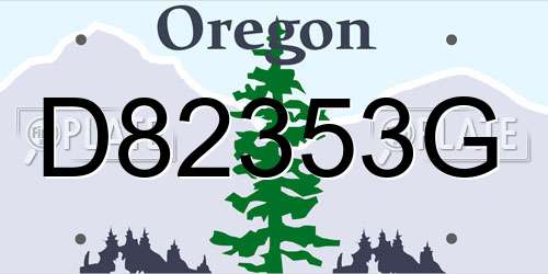 D82353G Oregon License Plate