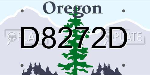 D8272D Oregon License Plate