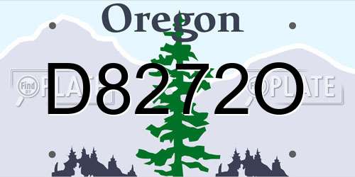 D8272O Oregon License Plate