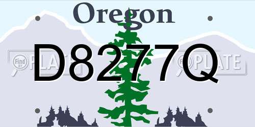 D8277Q Oregon License Plate