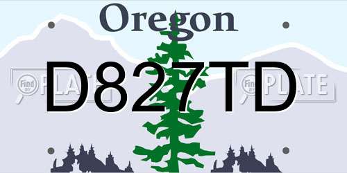 D827TD Oregon License Plate