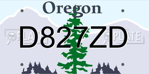 D827ZD Oregon License Plate