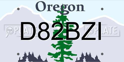 D82BZI Oregon License Plate