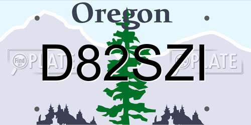 D82SZI Oregon License Plate