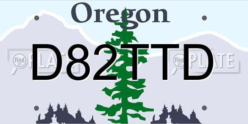 D82TTD Oregon License Plate