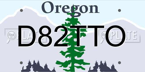 D82TTO Oregon License Plate