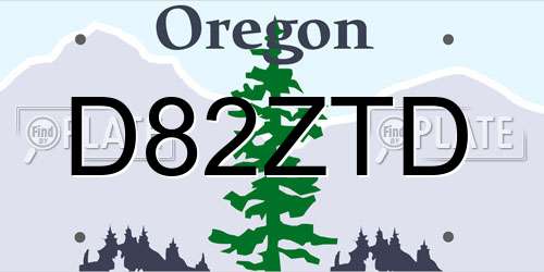 D82ZTD Oregon License Plate
